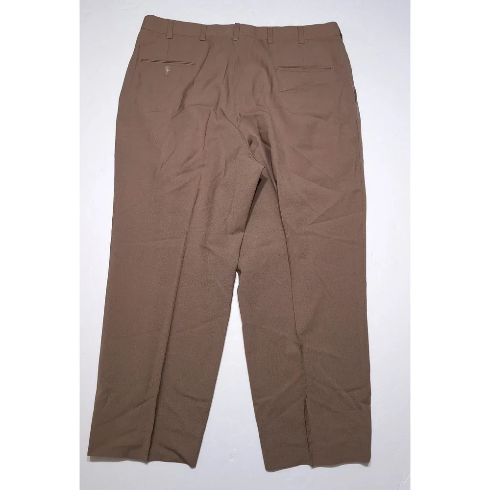 Lot of 2 Vintage HART SCHAFFNER & MARX 100% Wool Dress Pants Brown Gray 38 x 27